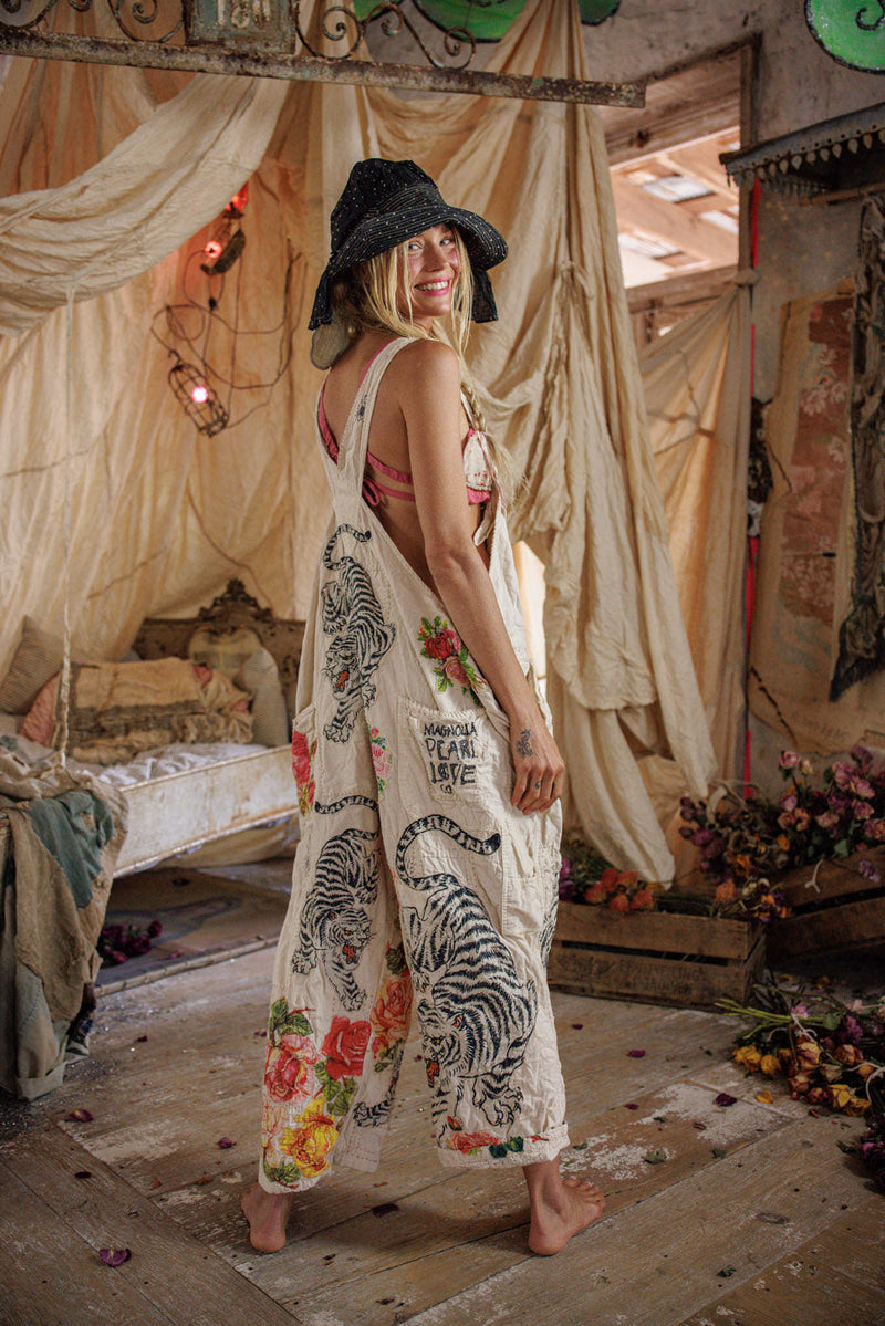 BIRCH FLORAL LOVE OVERALLS