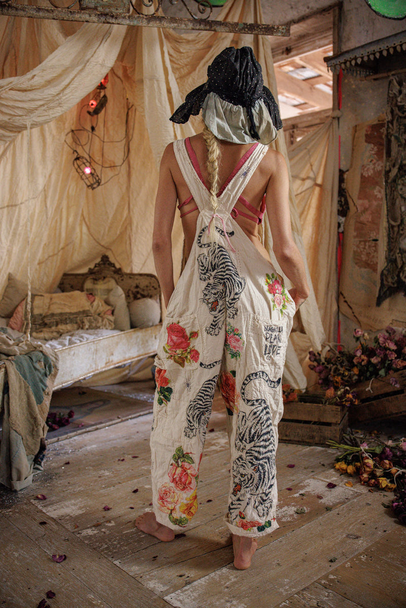 BIRCH FLORAL LOVE OVERALLS