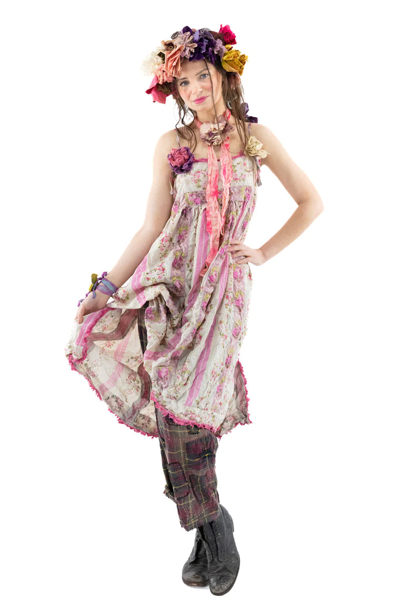 FLORAL STRIPE AMIGAS DRESS
