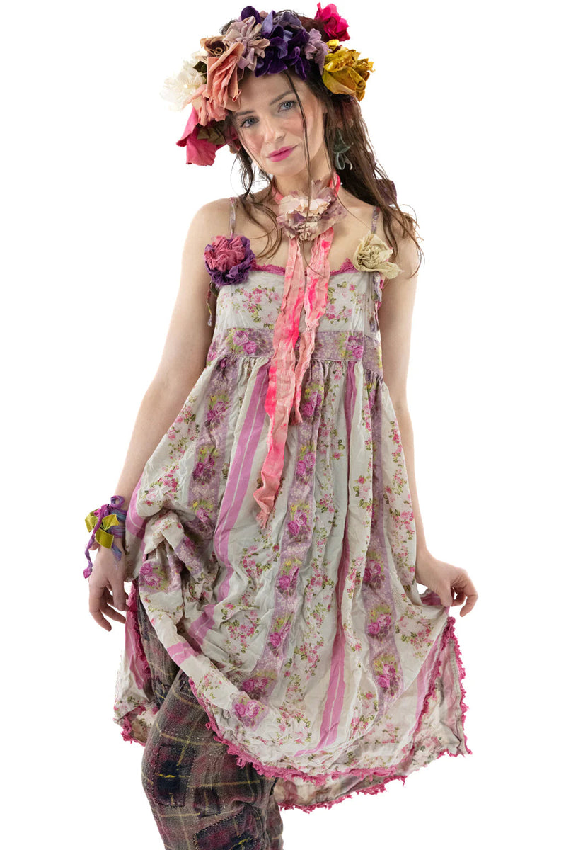 FLORAL STRIPE AMIGAS DRESS