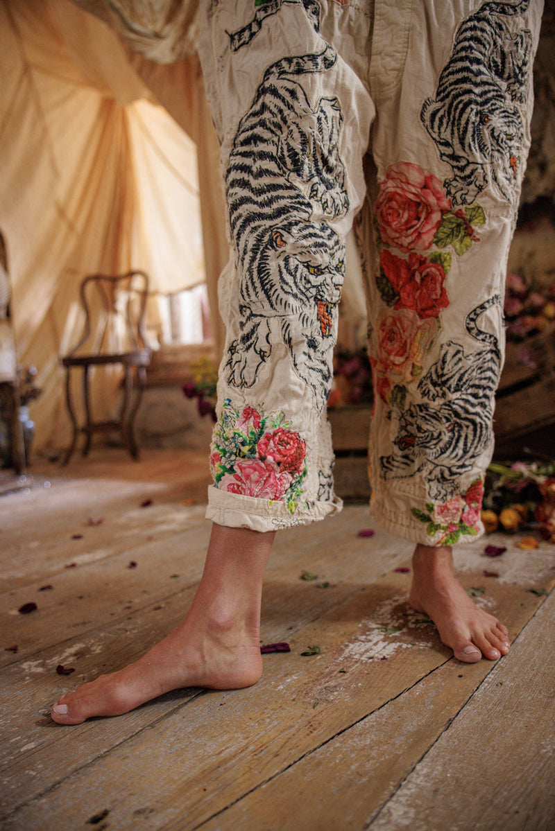 BIRCH FLORAL LOVE OVERALLS