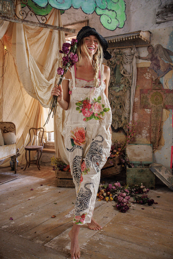 BIRCH FLORAL LOVE OVERALLS