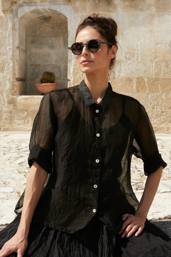 CHIARA SILK ORGUNDY SHIRT