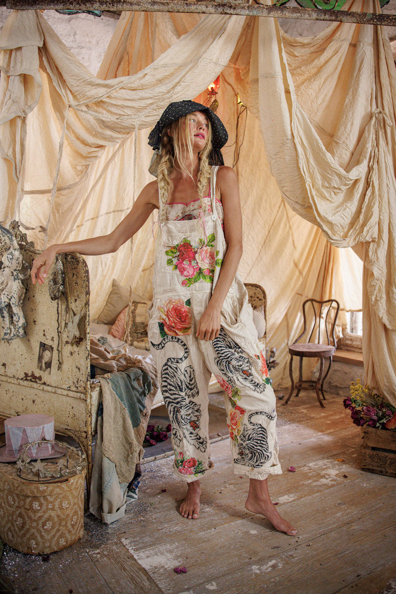 BIRCH FLORAL LOVE OVERALLS