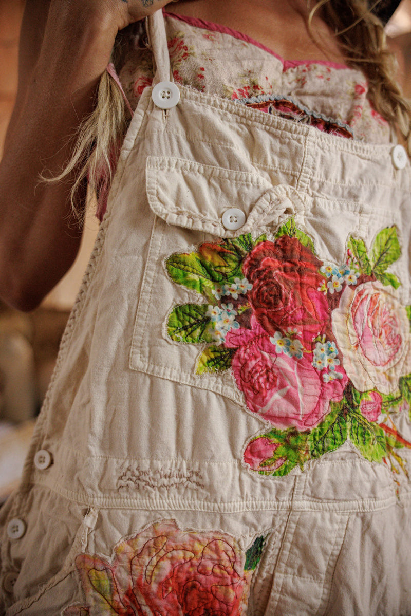 BIRCH FLORAL LOVE OVERALLS