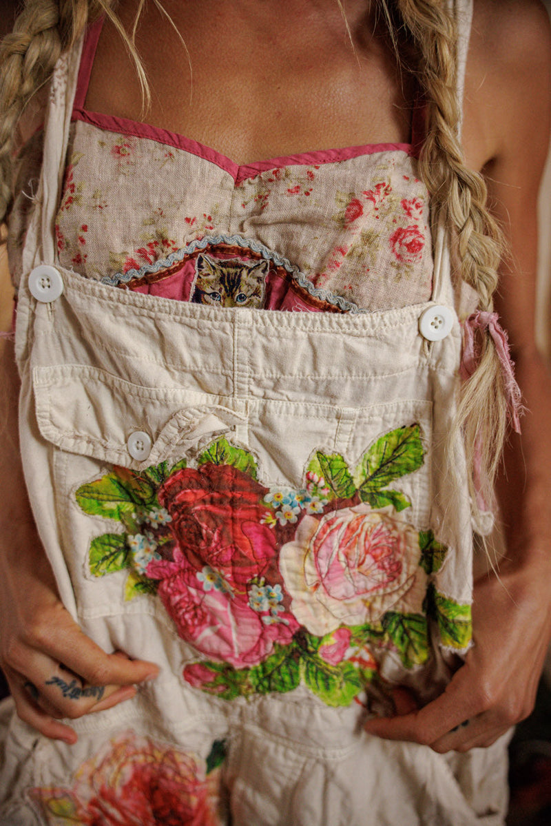 BIRCH FLORAL LOVE OVERALLS