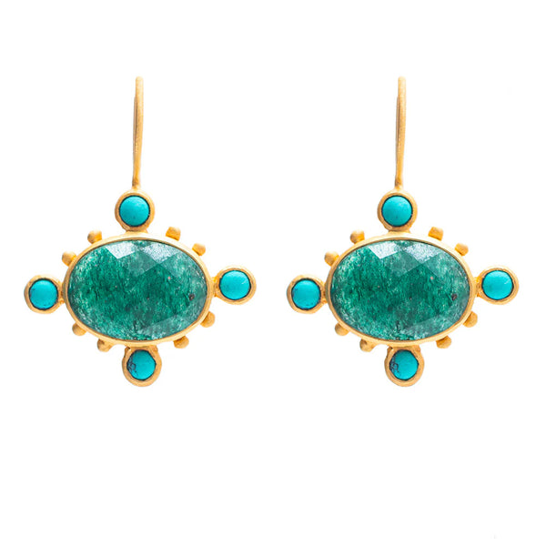 GOLD BERBER TURQ EARRING