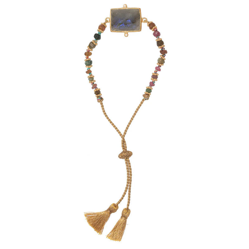 KASBAH LABRADORITRE AND TOURMALINE BRACELET