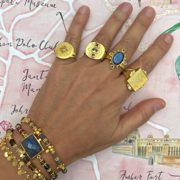 KASBAH LABRADORITRE AND TOURMALINE BRACELET