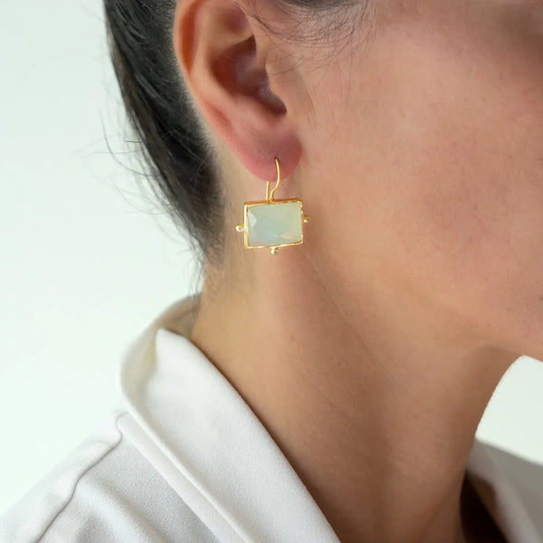 KASBAH AQUA CHALCEDONY EARRINGS
