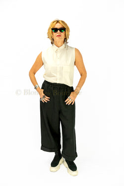 LINEN E BAND TROUSERS