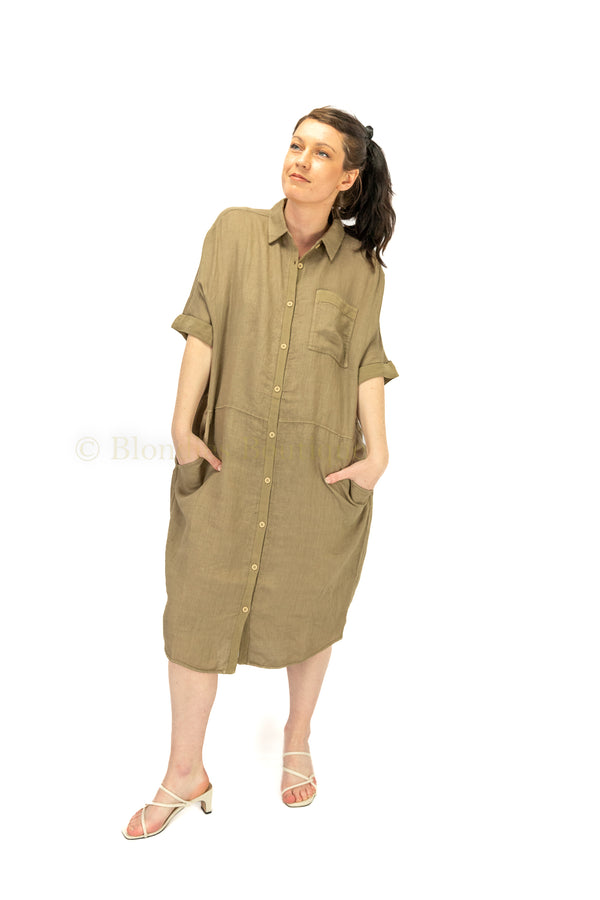 LINEN SS DRESS