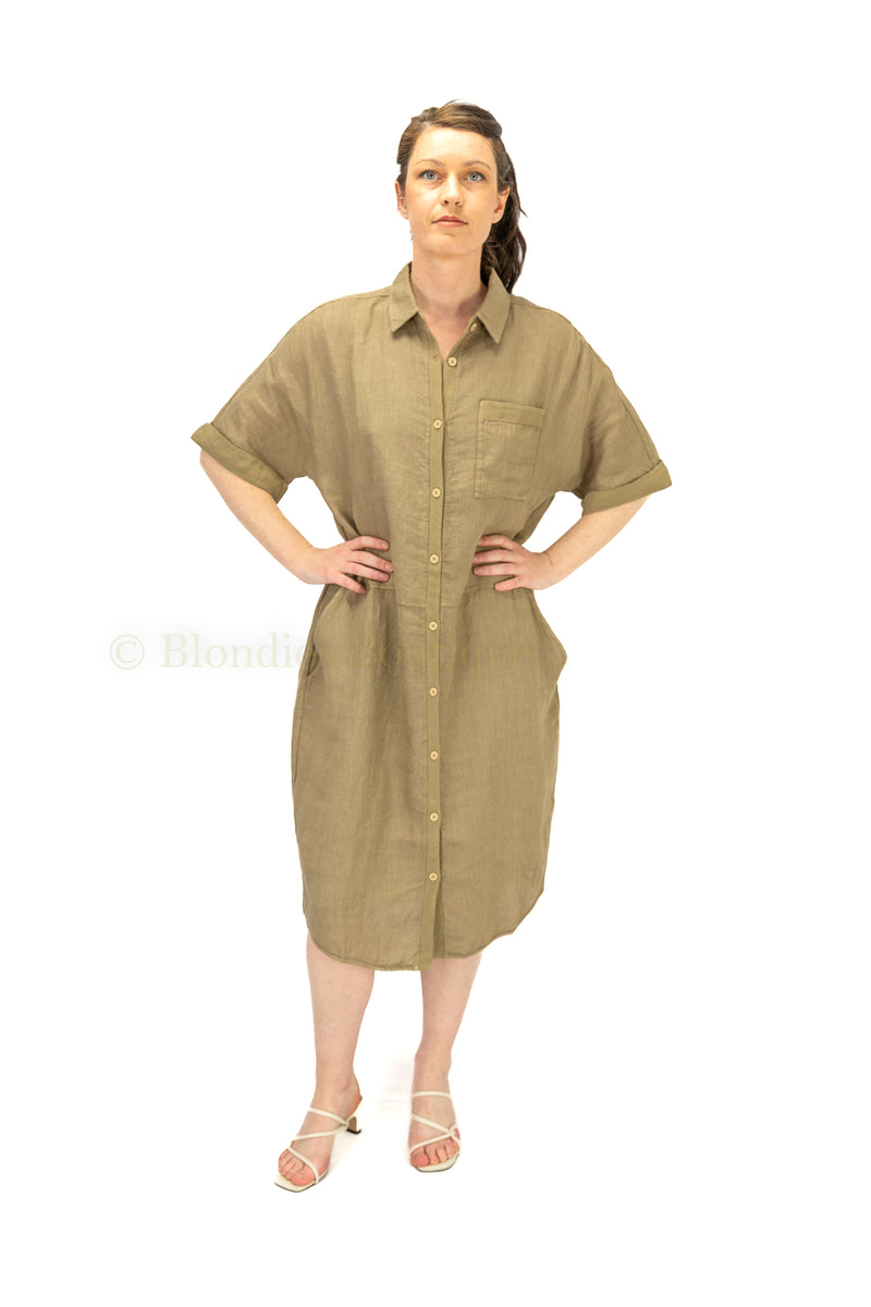 LINEN SS DRESS