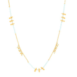 LONG GOLD AQUAMARINE CHAIN