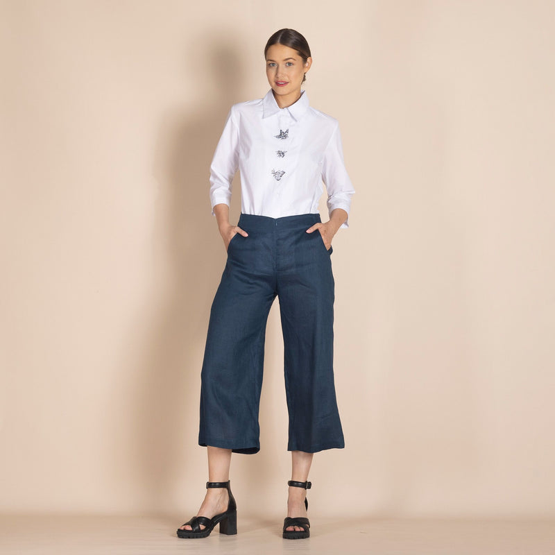 LINEN 7/8 MARINER PANT