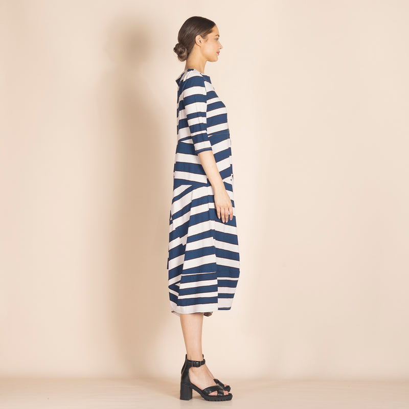 STRIPES PIECED DRESS