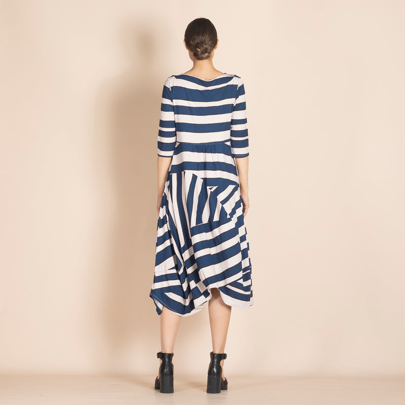 STRIPES PIECED DRESS