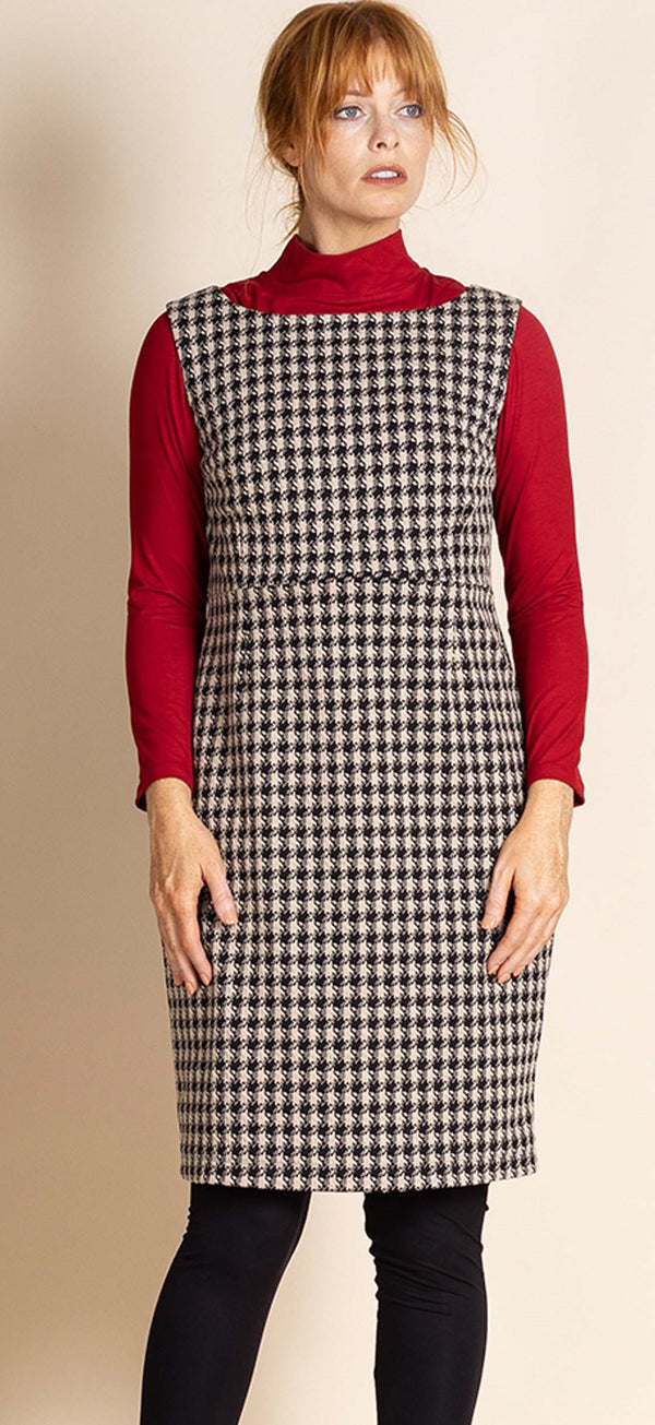 HOUNDSTOOTH TAILORED SHIFT