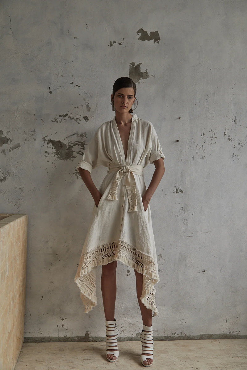 Crochet wrap dress sales