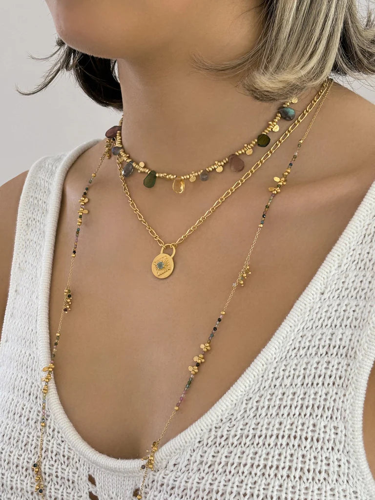 LONG GOLD TOURMALINE CHAIN